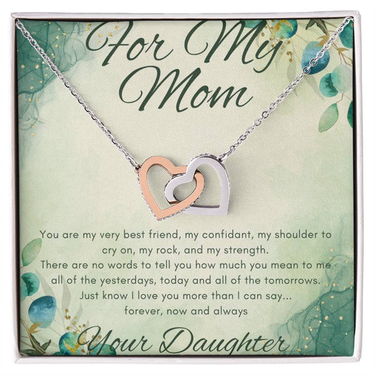 Unbreakable Bond Interlinked Heart Necklace from Daughter to Mom on Mother's Day